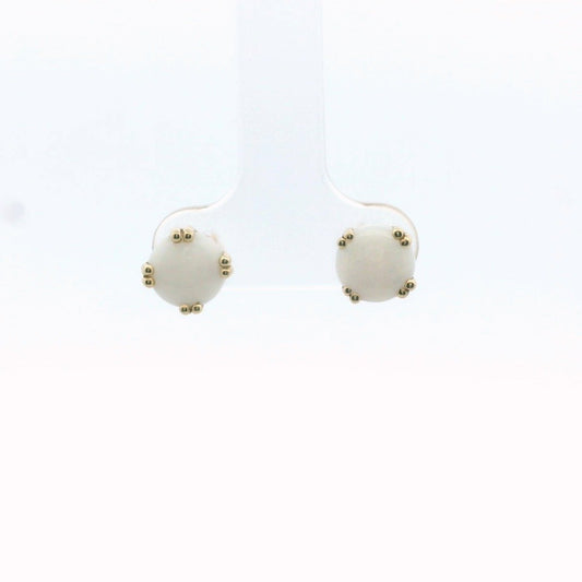14K Yellow Gold Opal Earrings