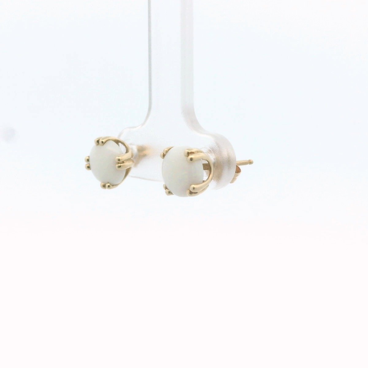 14K Yellow Gold Opal Earrings