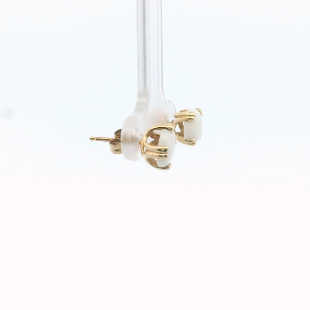 14K Yellow Gold Opal Earrings