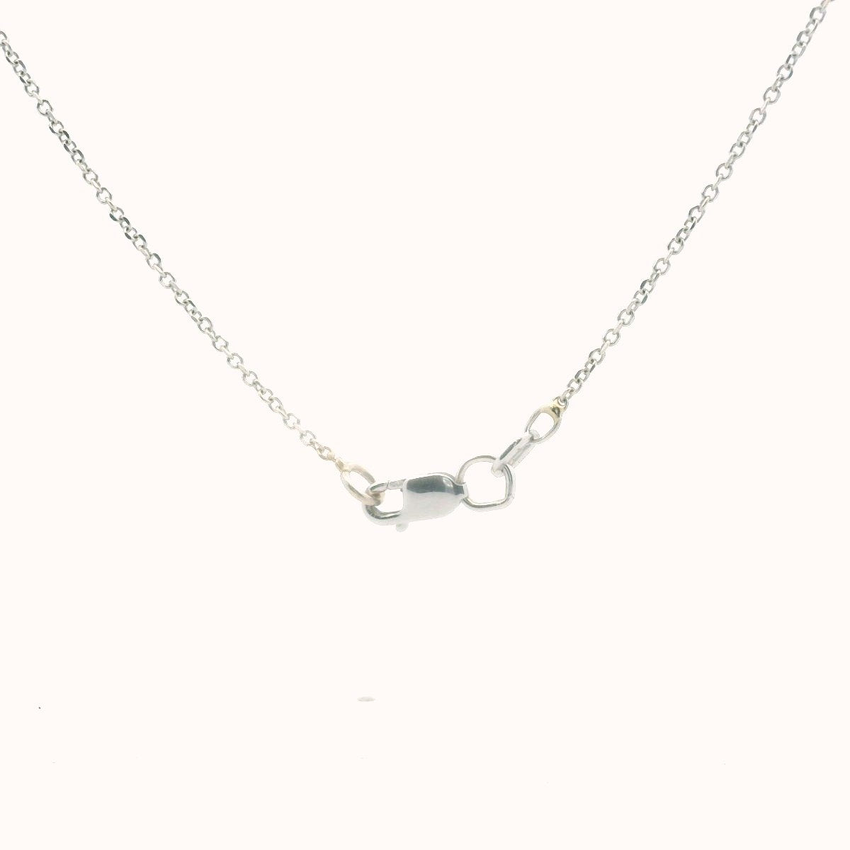 14K White Gold Diamond Milgrain Heart Necklace