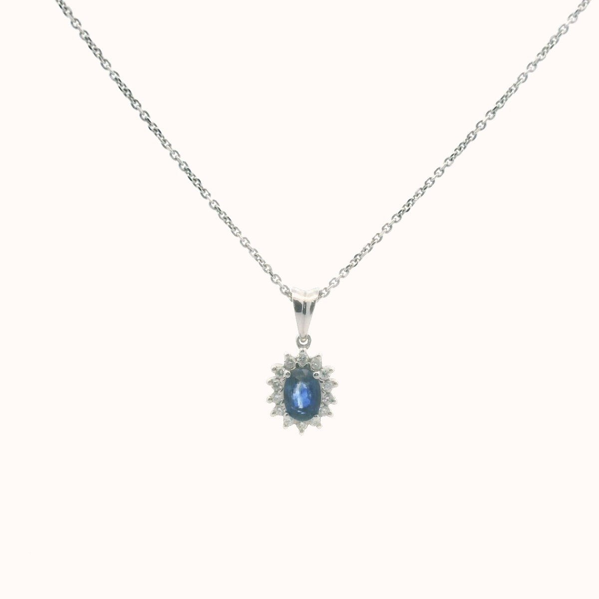 Passion 18K White Gold Diamond & Sapphire Necklace