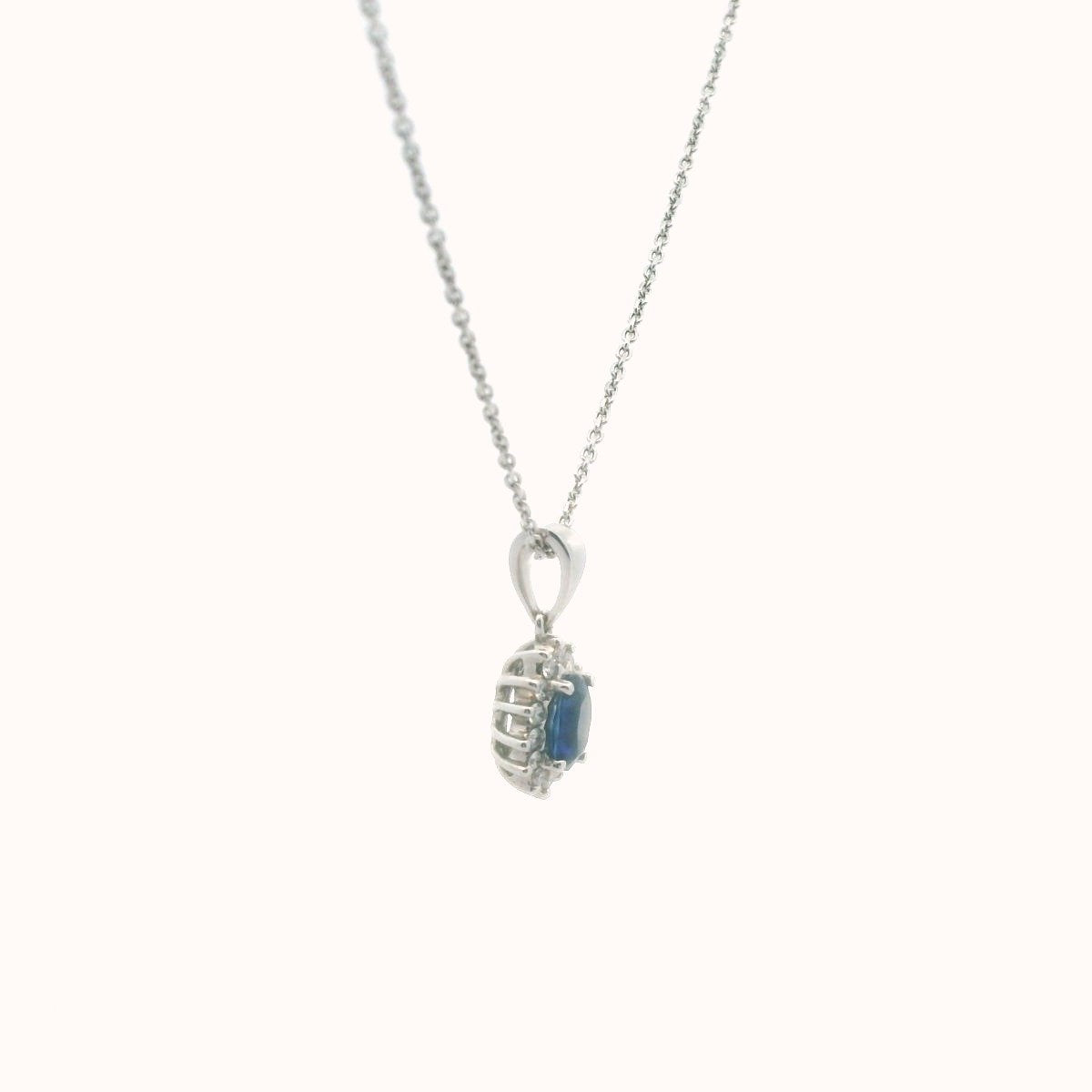 Passion 18K White Gold Diamond & Sapphire Necklace
