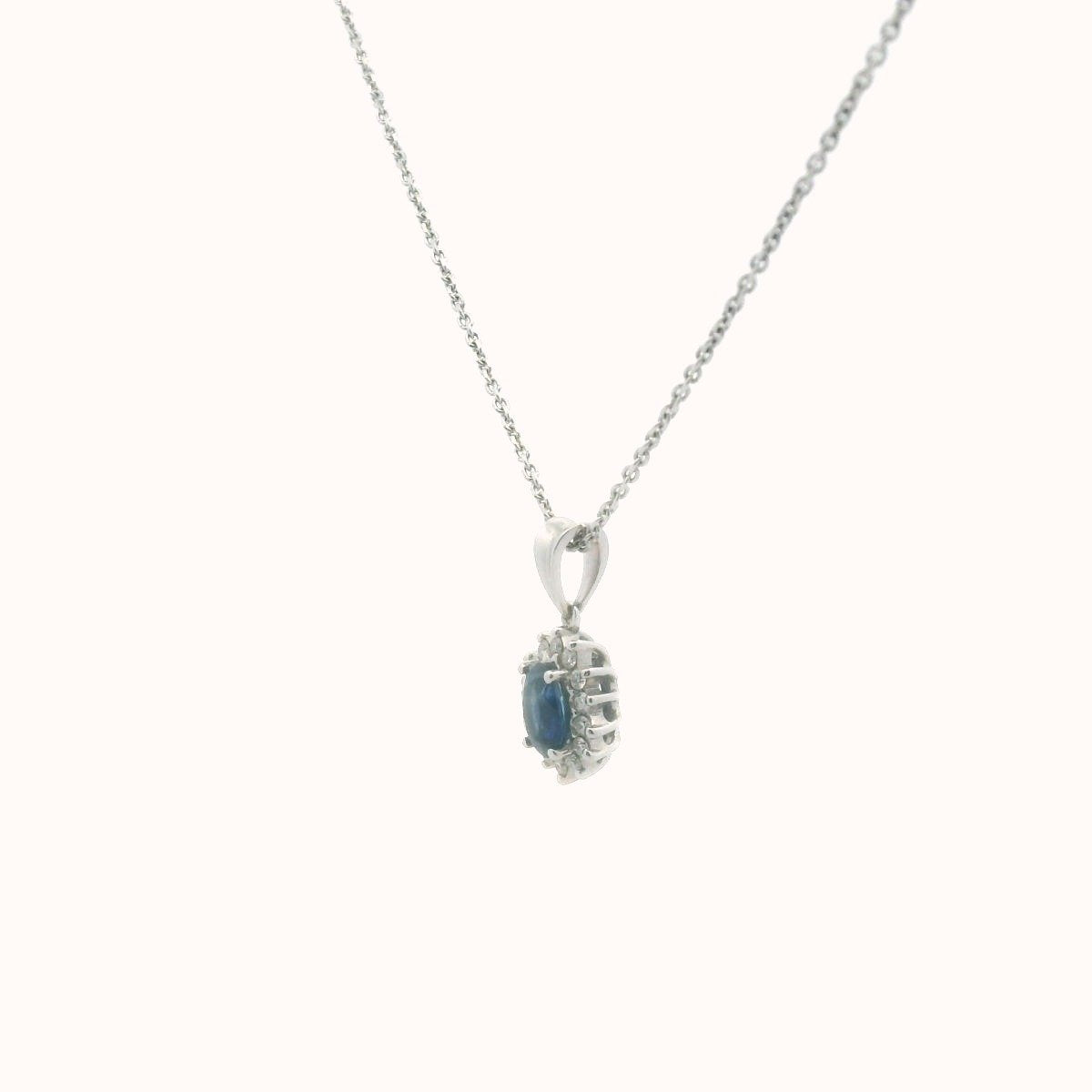 Passion 18K White Gold Diamond & Sapphire Necklace
