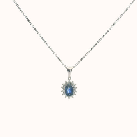 Passion 18K White Gold Diamond & Sapphire Necklace