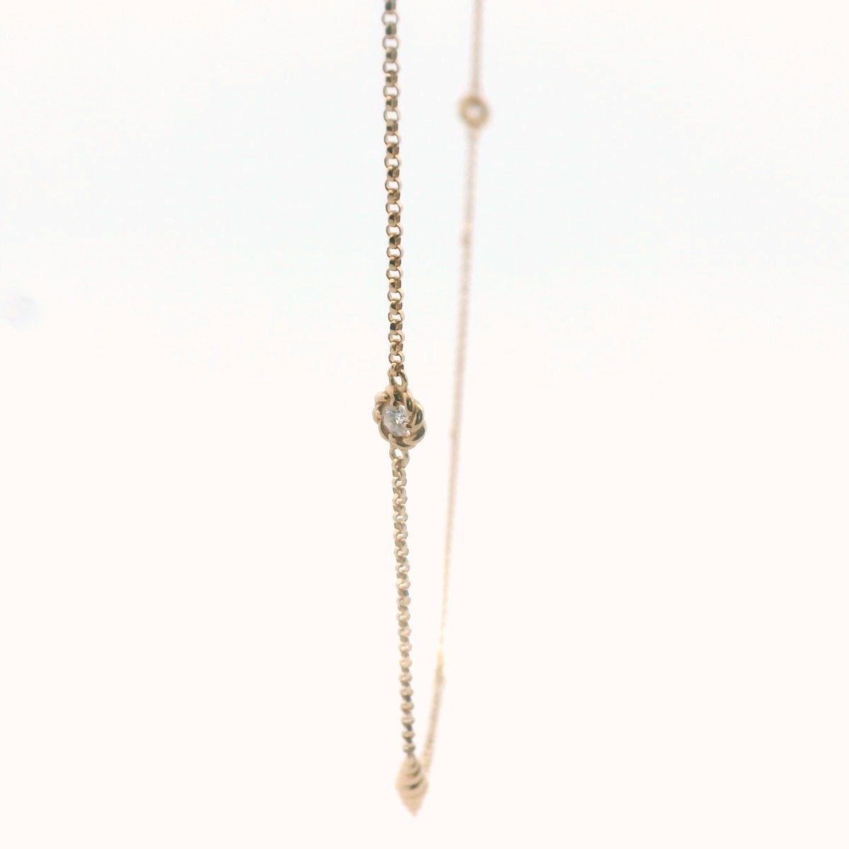 Roberto Coin 18K Rose Gold Diamond Twist Station Necklace