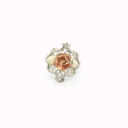 Sterling Silver & 12K Gold Flower Accent Ring