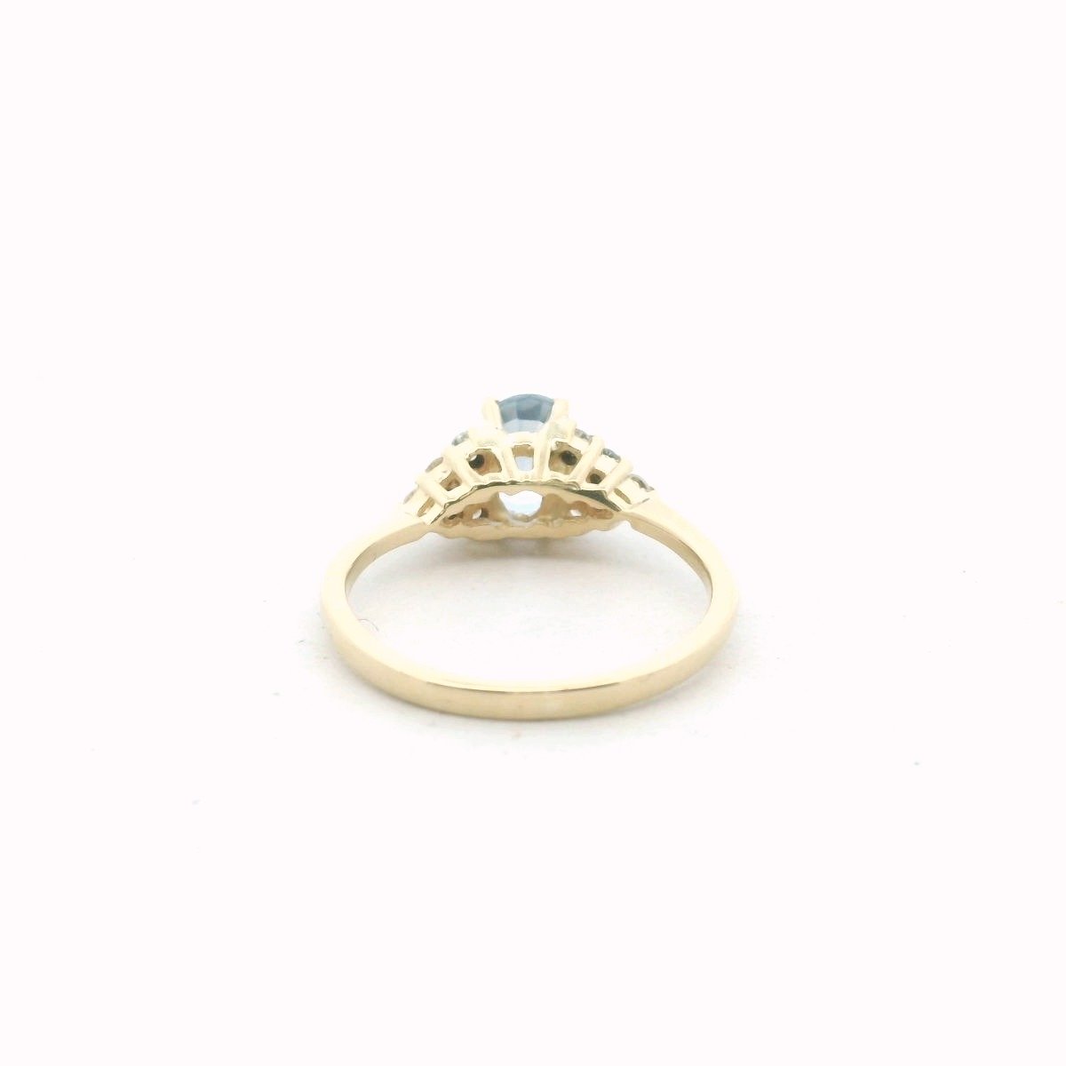 Vintage 14K Yellow Gold Sapphire & Diamond Engagement Ring