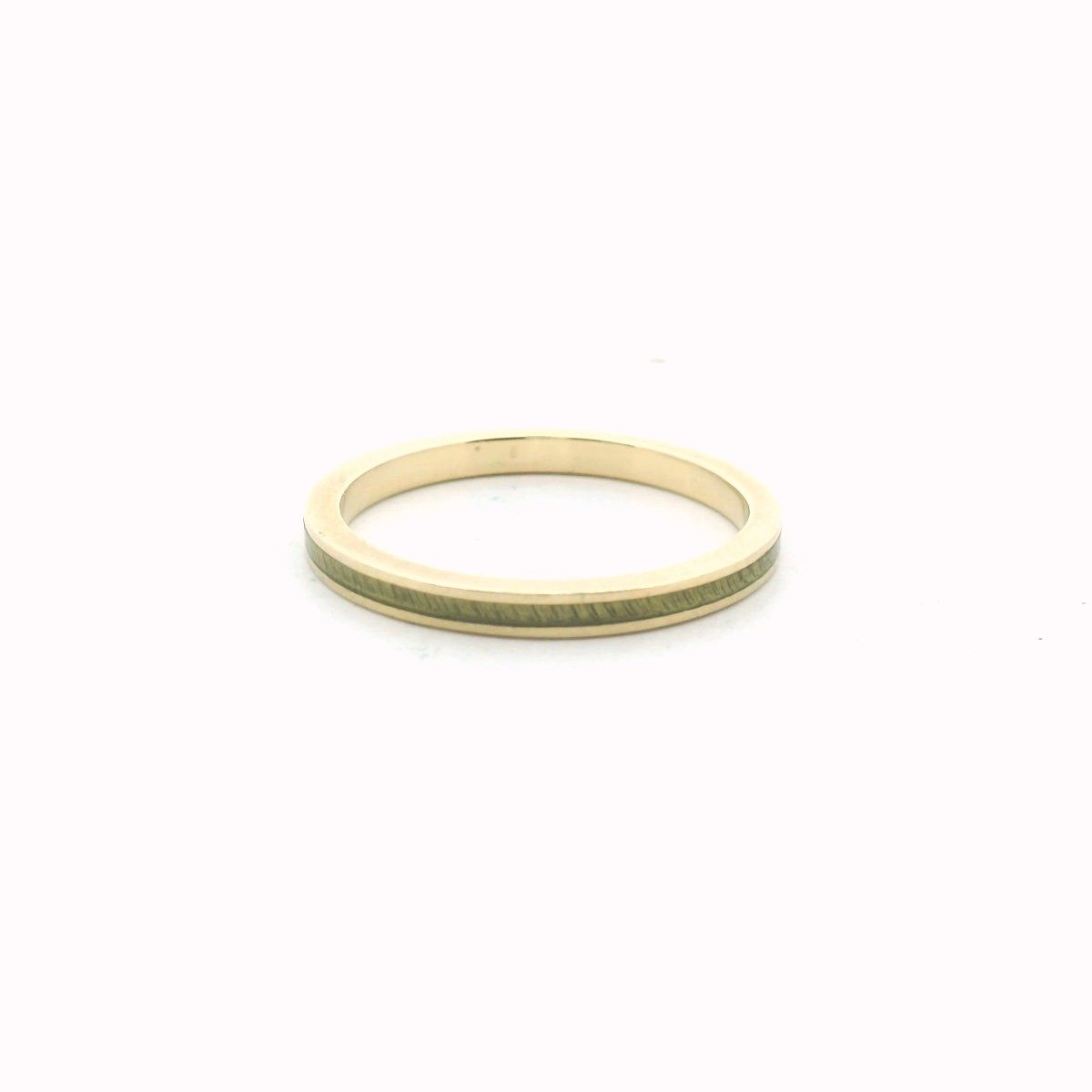 Vintage 14K Yellow Gold Lime Green Enamel Wedding Band