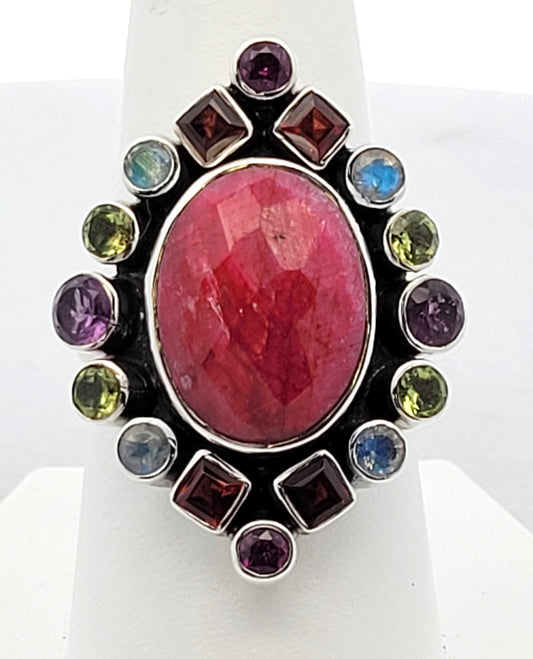 Nickey Butler Sterling Silver Multi-Stone Statement Ring