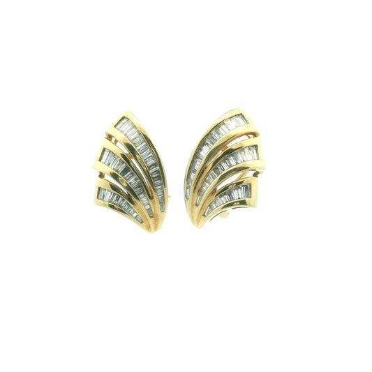 18K Yellow Gold Diamond Earrings