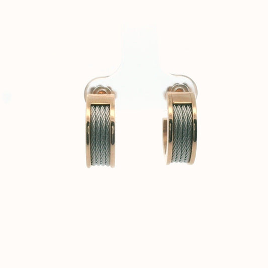 Charriol Gold Plated Two Tone Steel Huggie Earrings