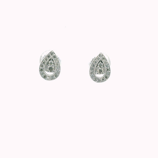 14K White Gold Diamond Earrings