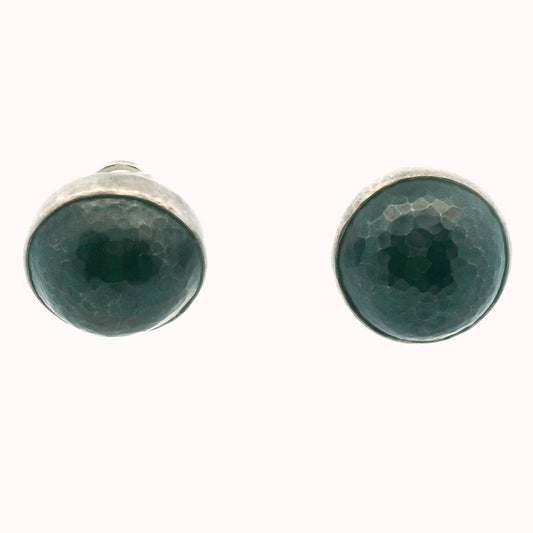 Gurhan Hand Hammered Sterling Silver Button Dome Earrings
