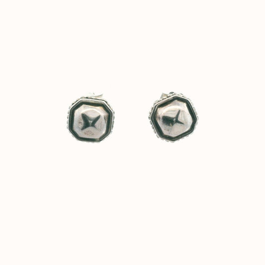 Lagos Sterling Silver Facet Rock Metal Earrings
