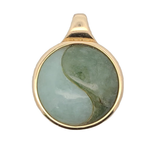 Michele Albala 14K yellow Gold Jade Yin Yang Pendant