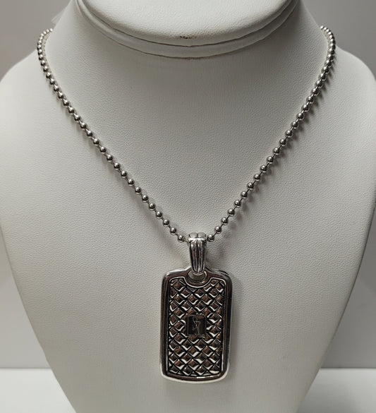 Scott Kay Sterling Silver Dog Tags Ball Chain Necklace