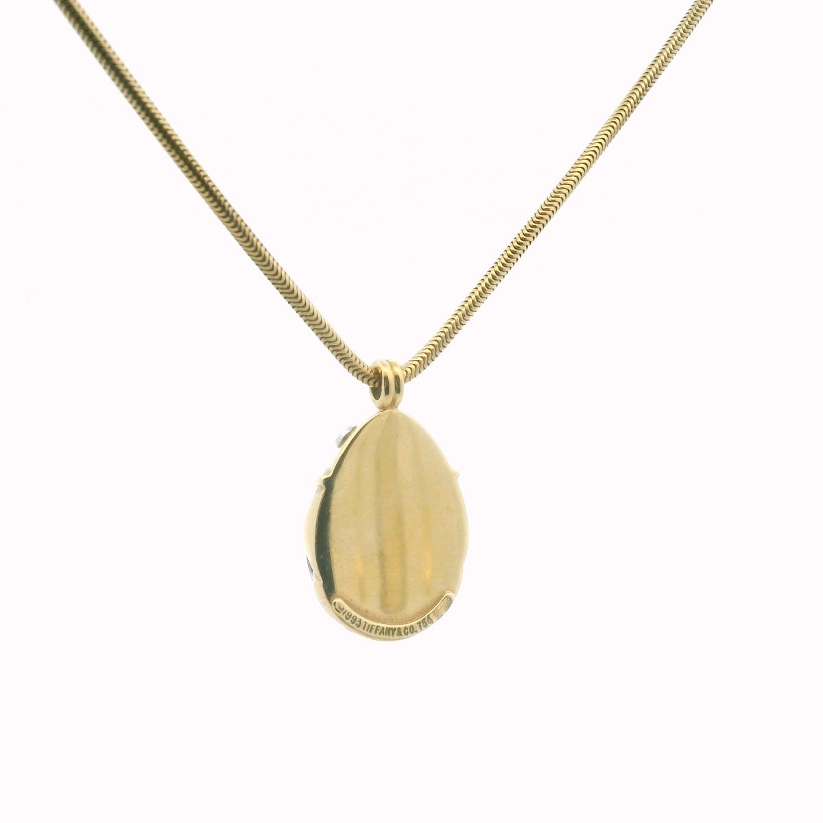 Tiffany & Co. 1993 18K Yellow Gold Diamond Amethyst Scarab Necklace