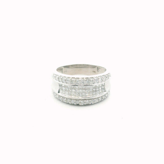 14K White White Gold Diamond Wedding Engagement Band