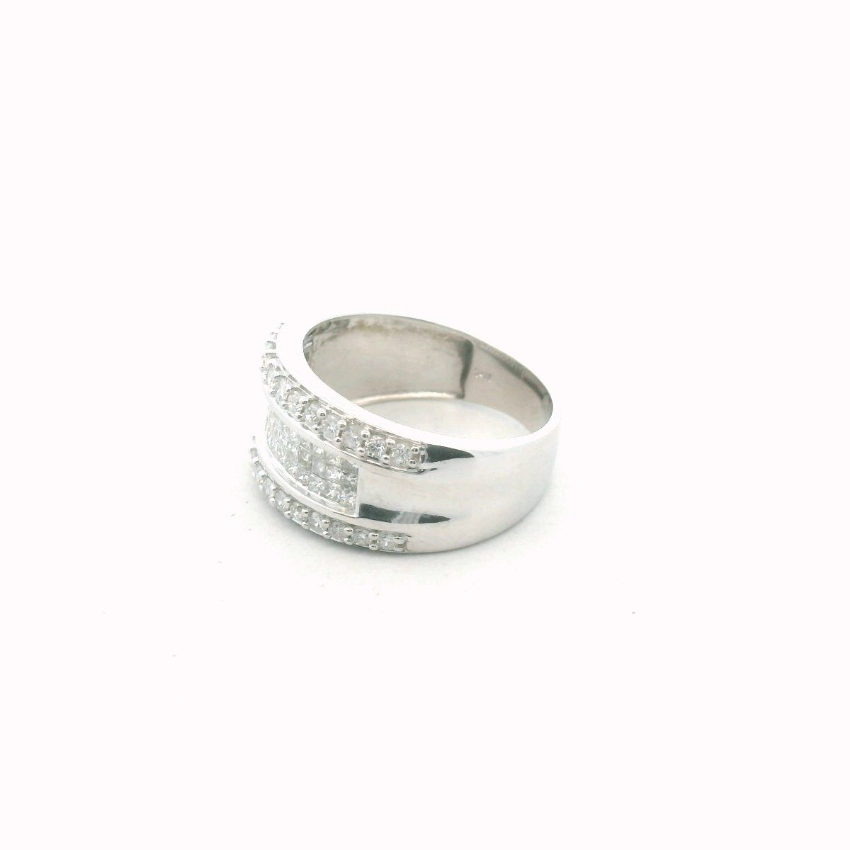 14K White White Gold Diamond Wedding Engagement Band