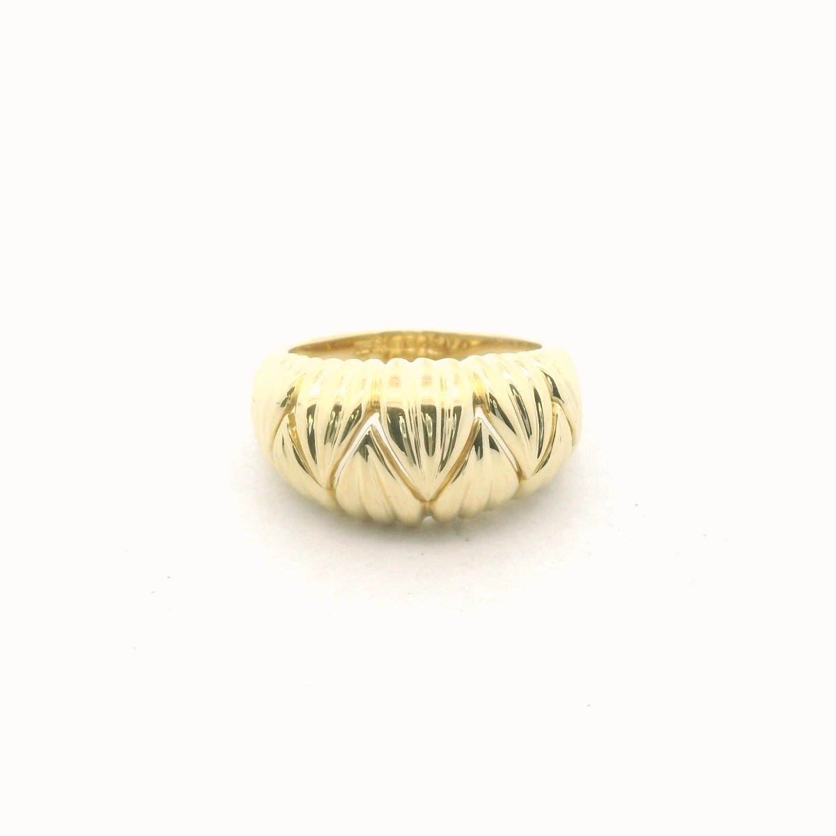 Tiffany & Co. 18K Yellow Gold Fluted Geometric Dome Ring