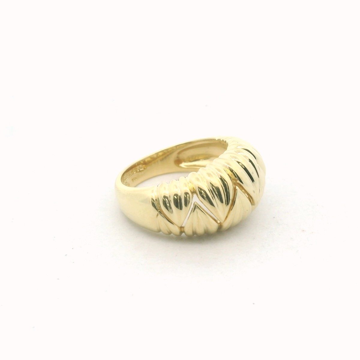 Tiffany & Co. 18K Yellow Gold Fluted Geometric Dome Ring