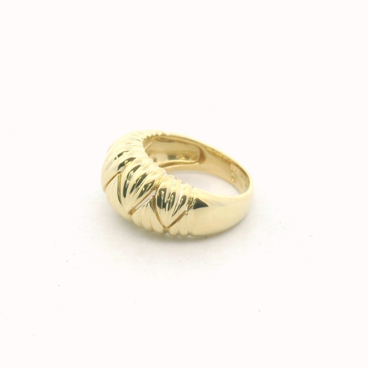 Tiffany & Co. 18K Yellow Gold Fluted Geometric Dome Ring