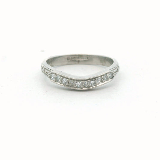 Antique Palladium Diamond Orange Blossom Wedding Band