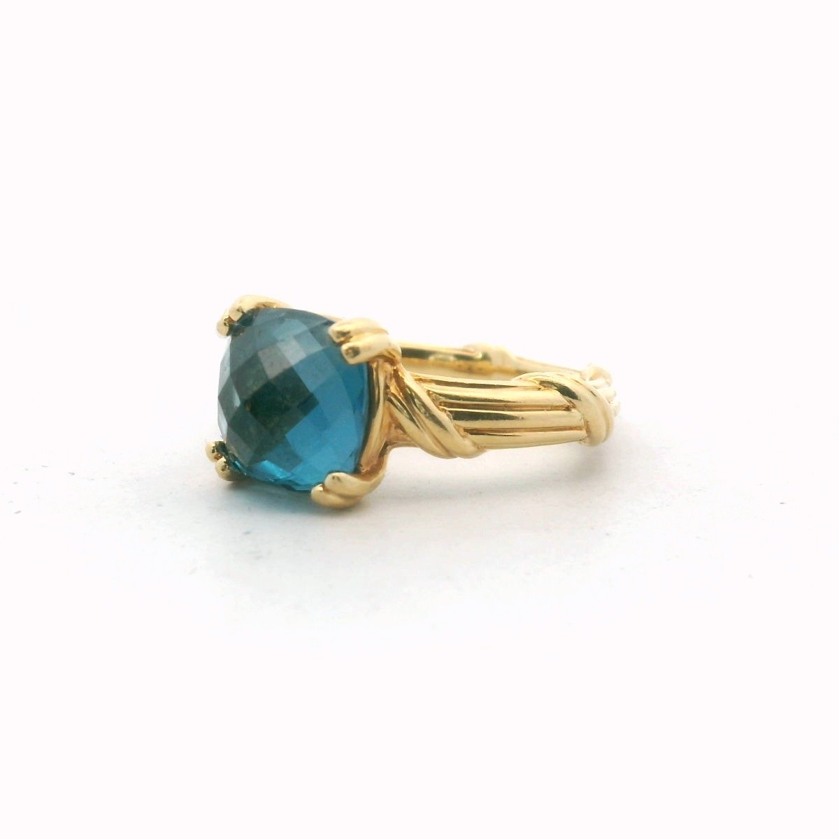 Peter Thomas Roth 18K Yellow Gold London Blue Topaz Ribbon & Reed Ring