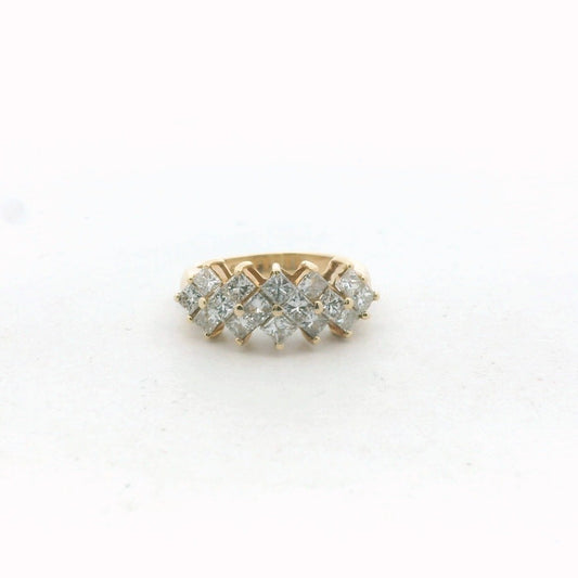 14K Yellow Gold Princess Cut Diamond Ring