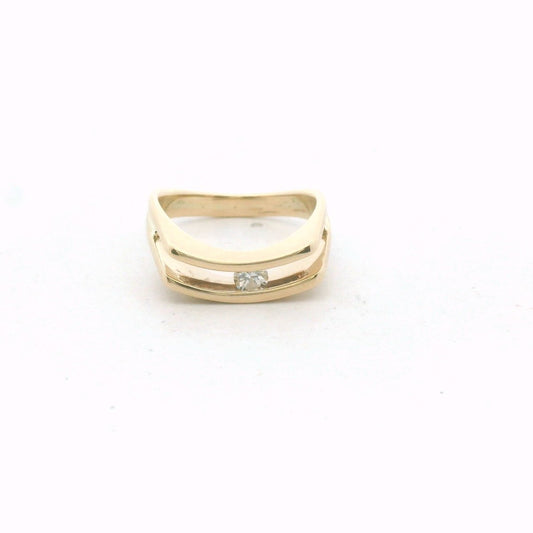 Vintage 14K Yellow Gold Chanel Set Sliding Diamond Ring