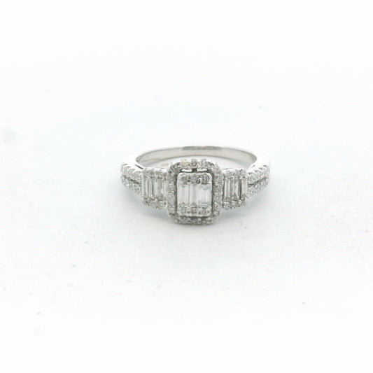 14K White Gold Diamond Engagement Ring