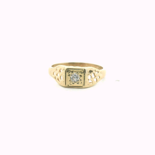Antique 14K Yellow Gold Diamond Ring