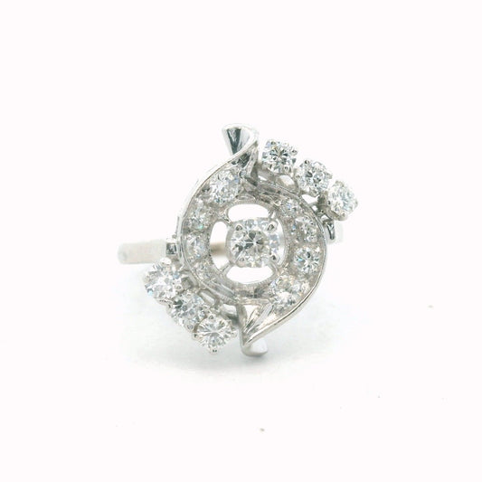 Platinum Natural Diamond Cocktail Ring
