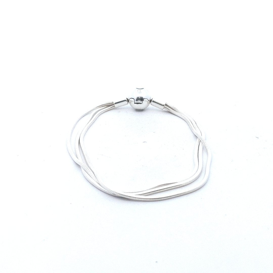 Designer $90 Pandora Sterling 3 Strand Bracelet