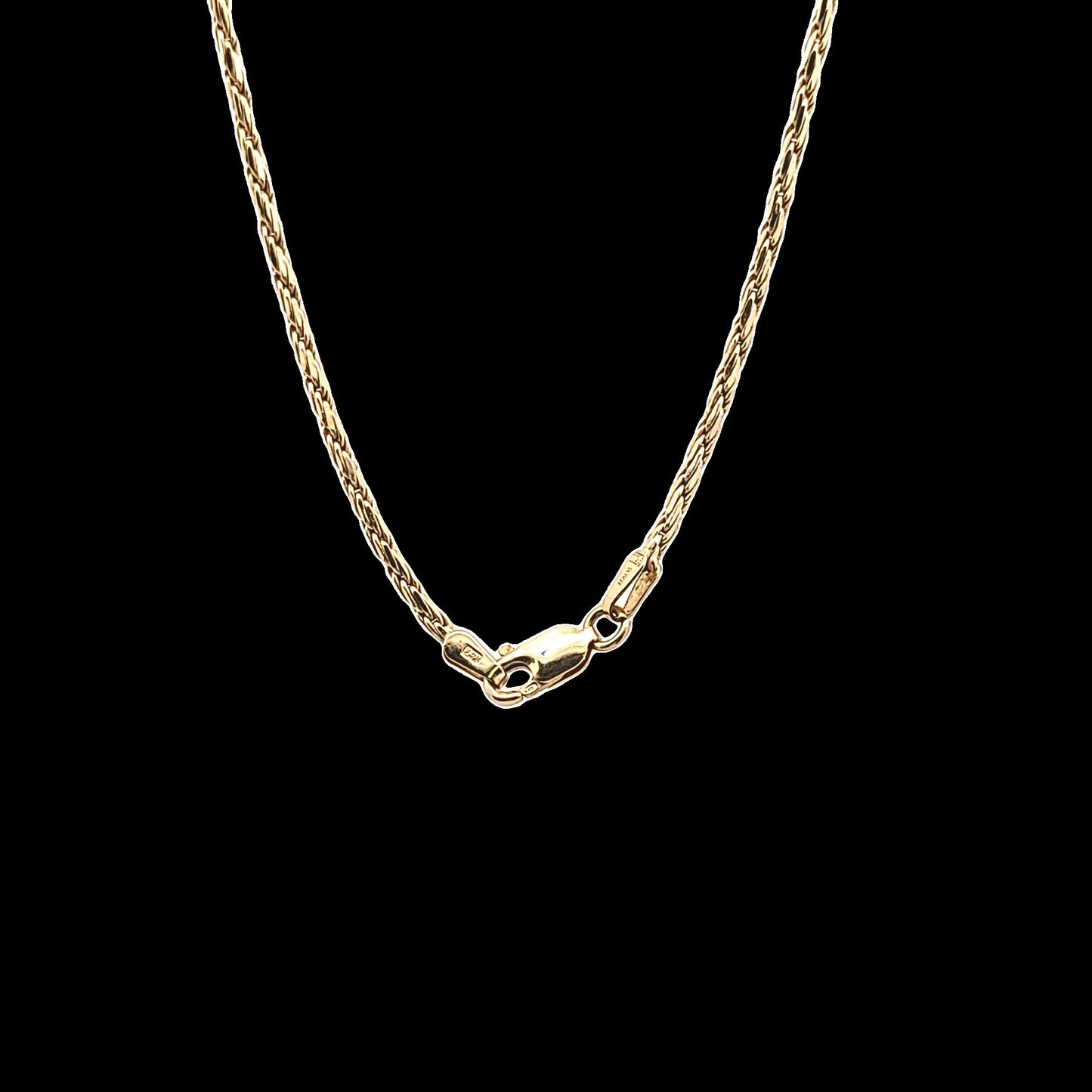 Vintage 14K Two Tone Gold Diamond V Necklace