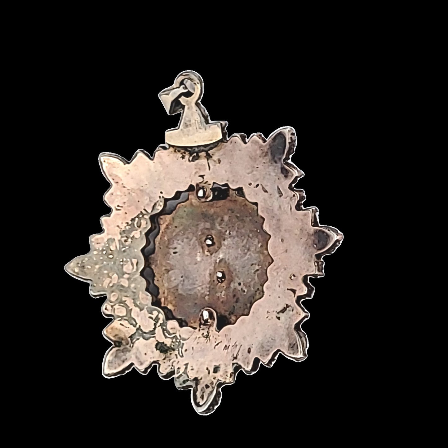 Antique Base Metal Gold Filled Silver Bohemian Garnet Star Pendant