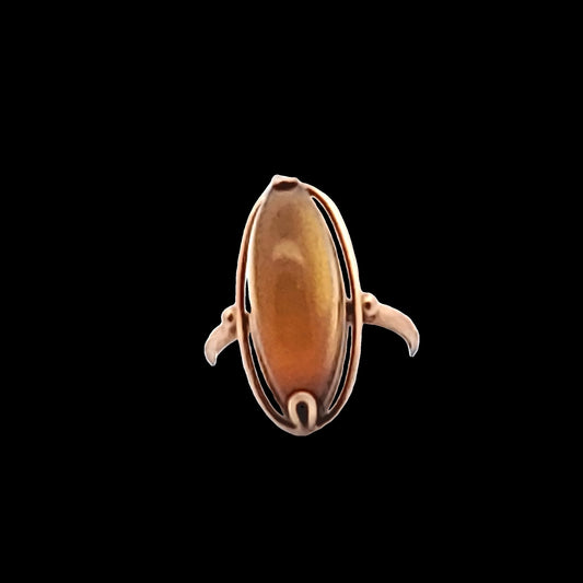 Vintage 14K Rose Gold Baltic Amber Ring