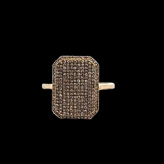 14K Yellow Gold Micro Pave Set Diamond Ring