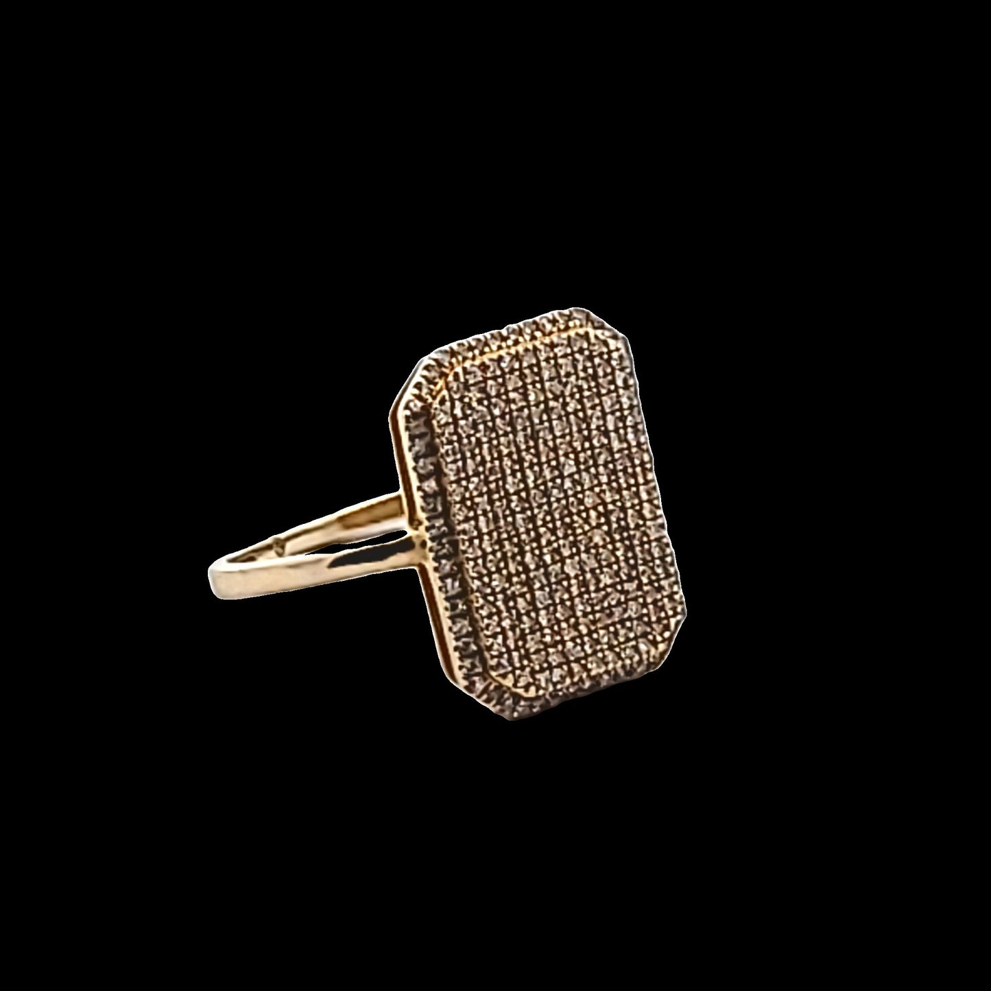 14K Yellow Gold Micro Pave Set Diamond Ring