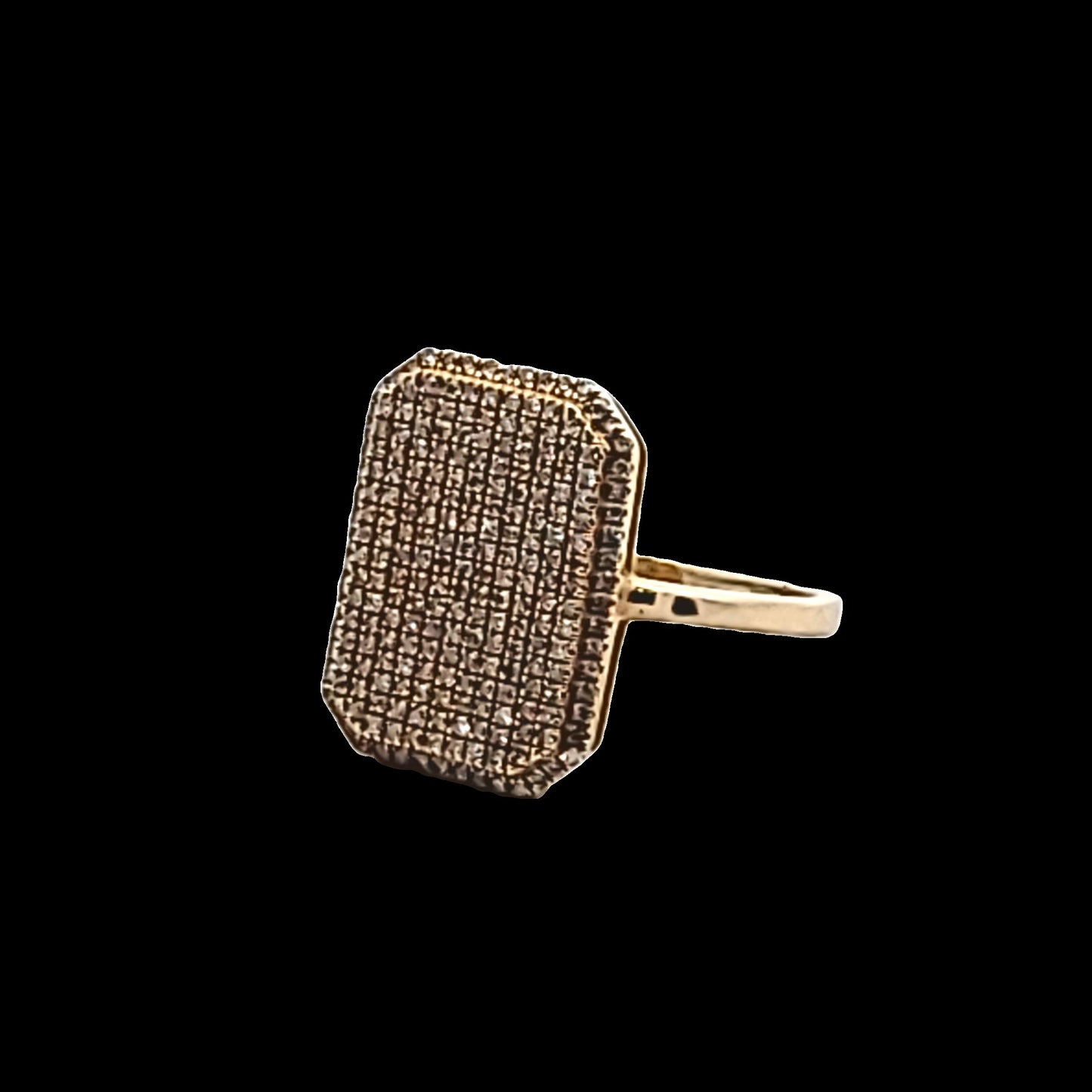 14K Yellow Gold Micro Pave Set Diamond Ring