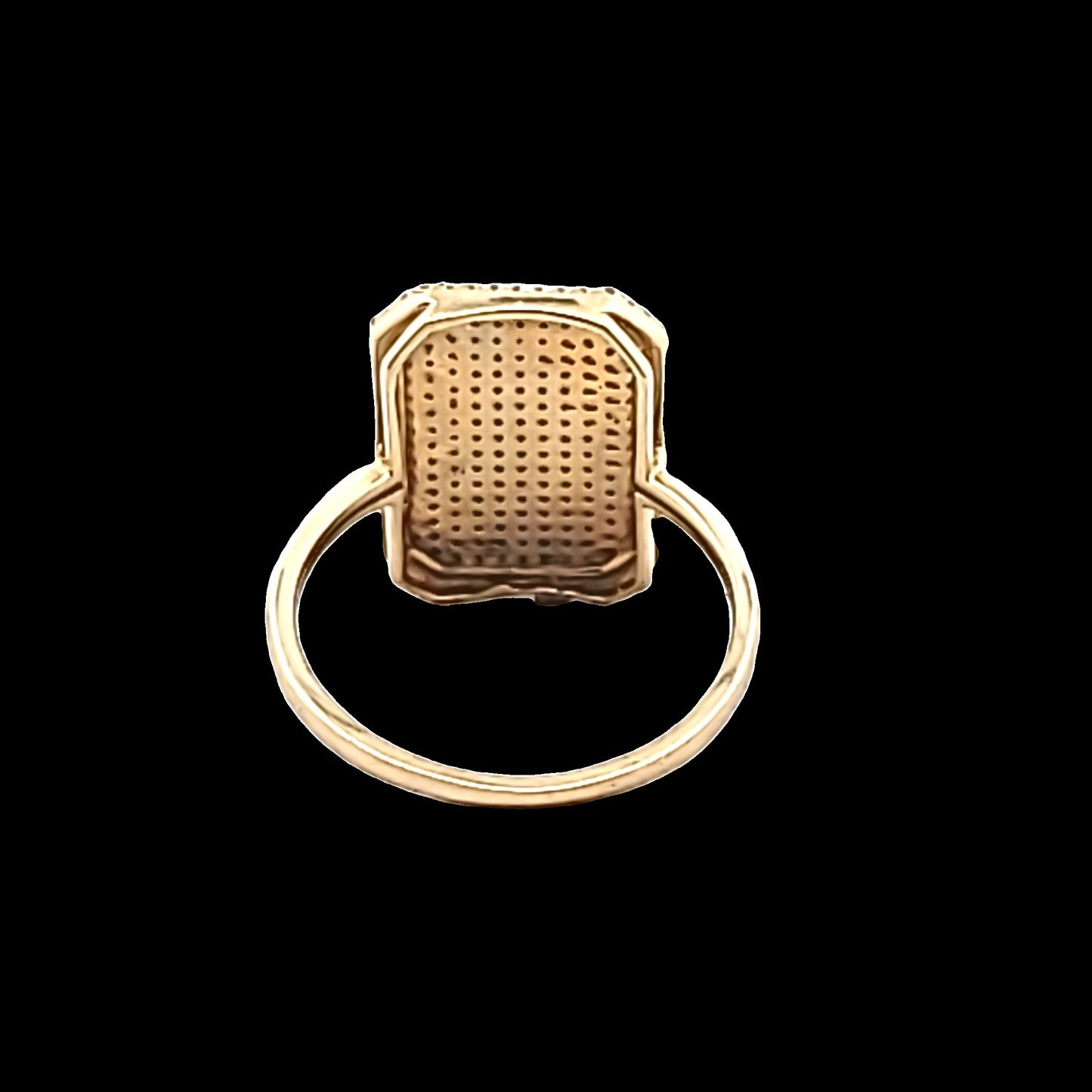 14K Yellow Gold Micro Pave Set Diamond Ring