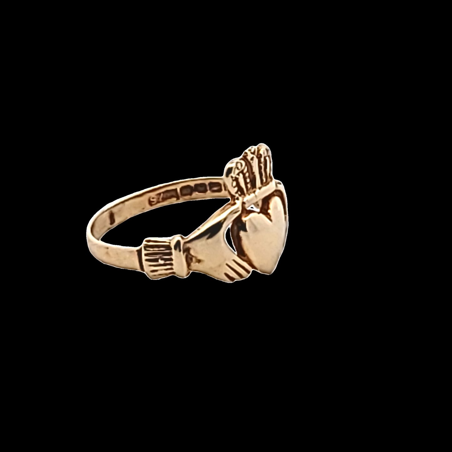 9K Yellow Gold Irish Claddagh Ring