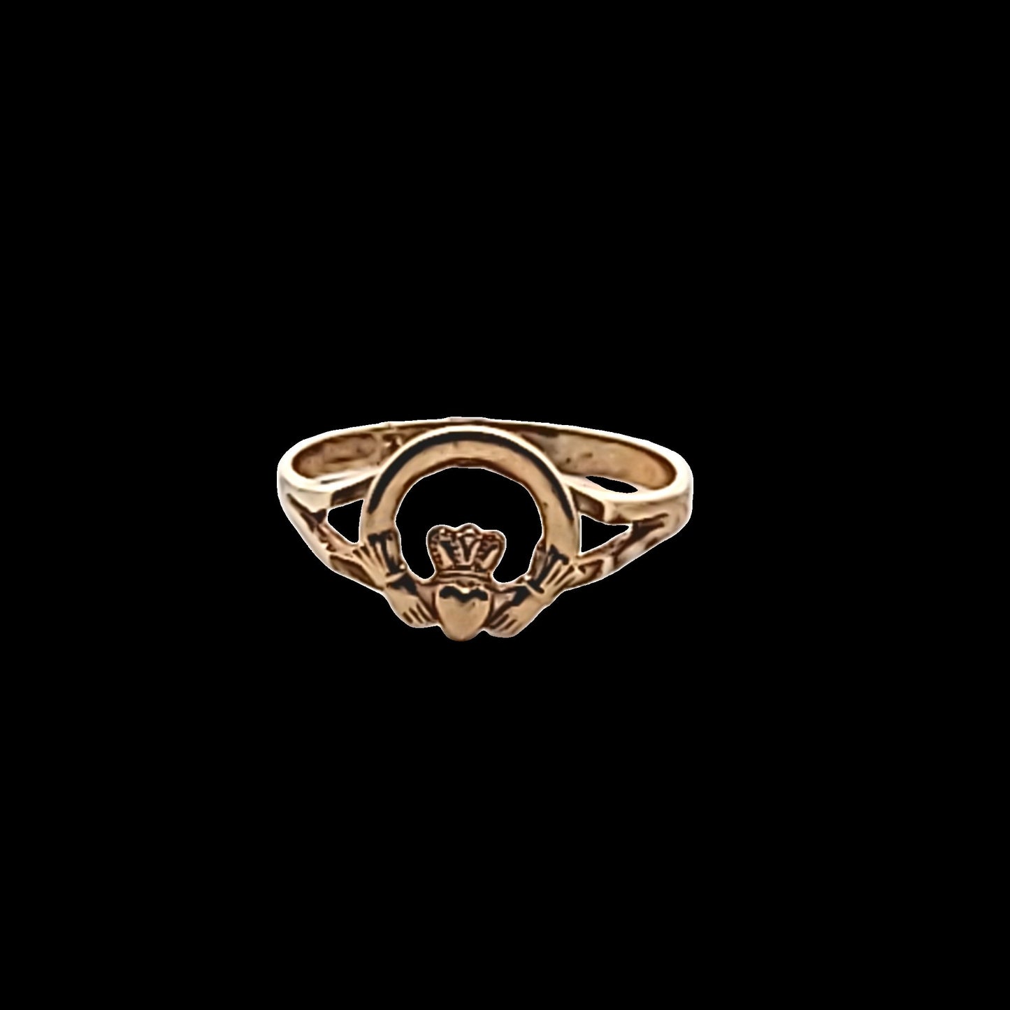 9K Yellow Gold Irish Claddagh Ring