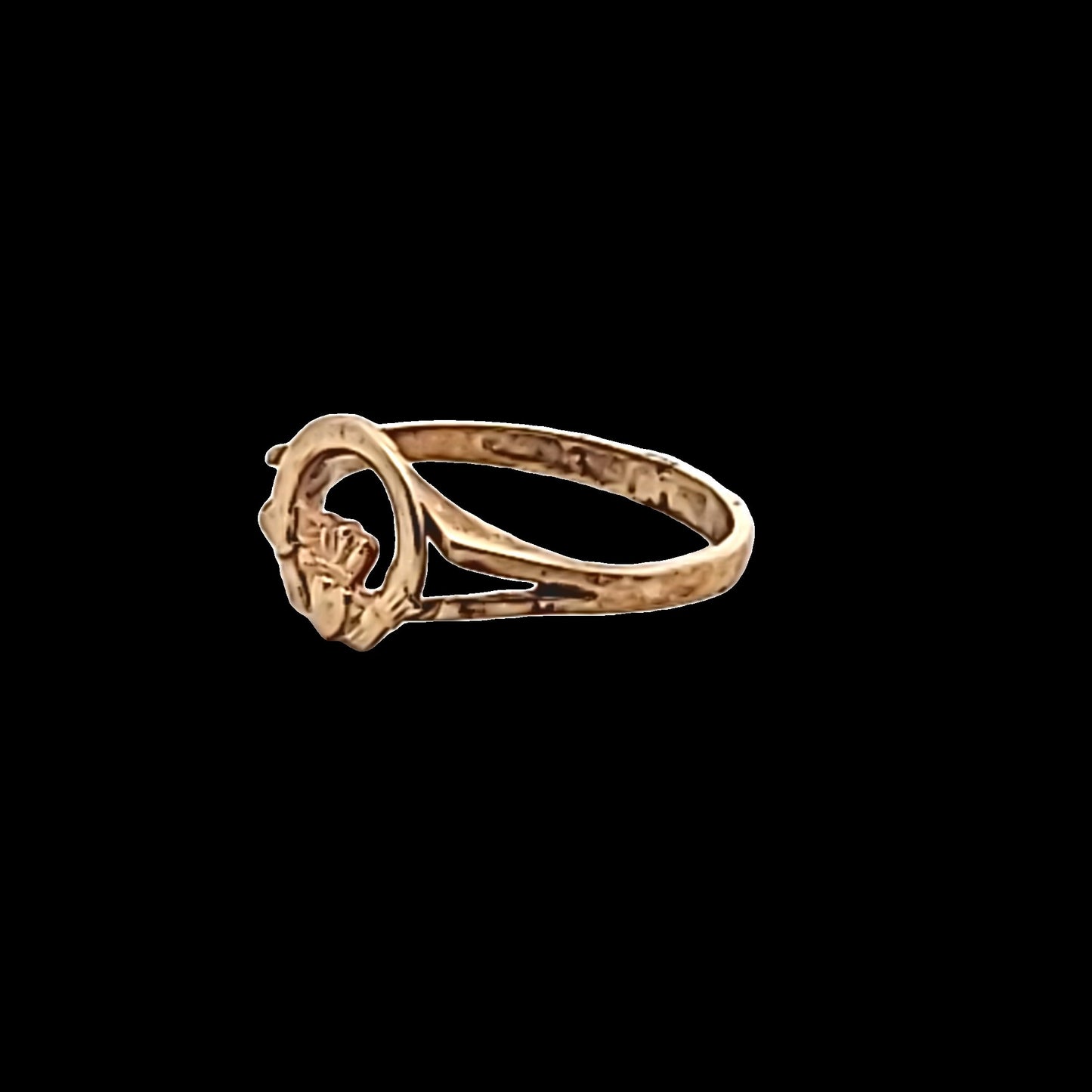 9K Yellow Gold Irish Claddagh Ring