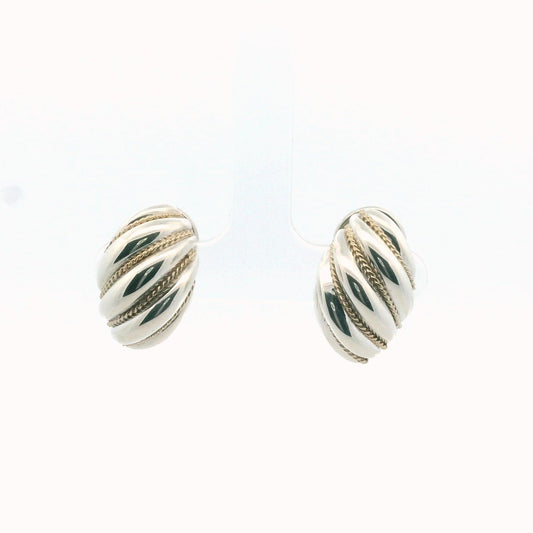 Sterling Silver & 14K Yellow Gold Non-Pierced Earrings