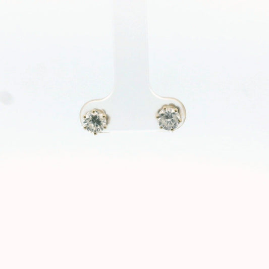 14K Yellow Gold Natural Diamond Stud Earrings