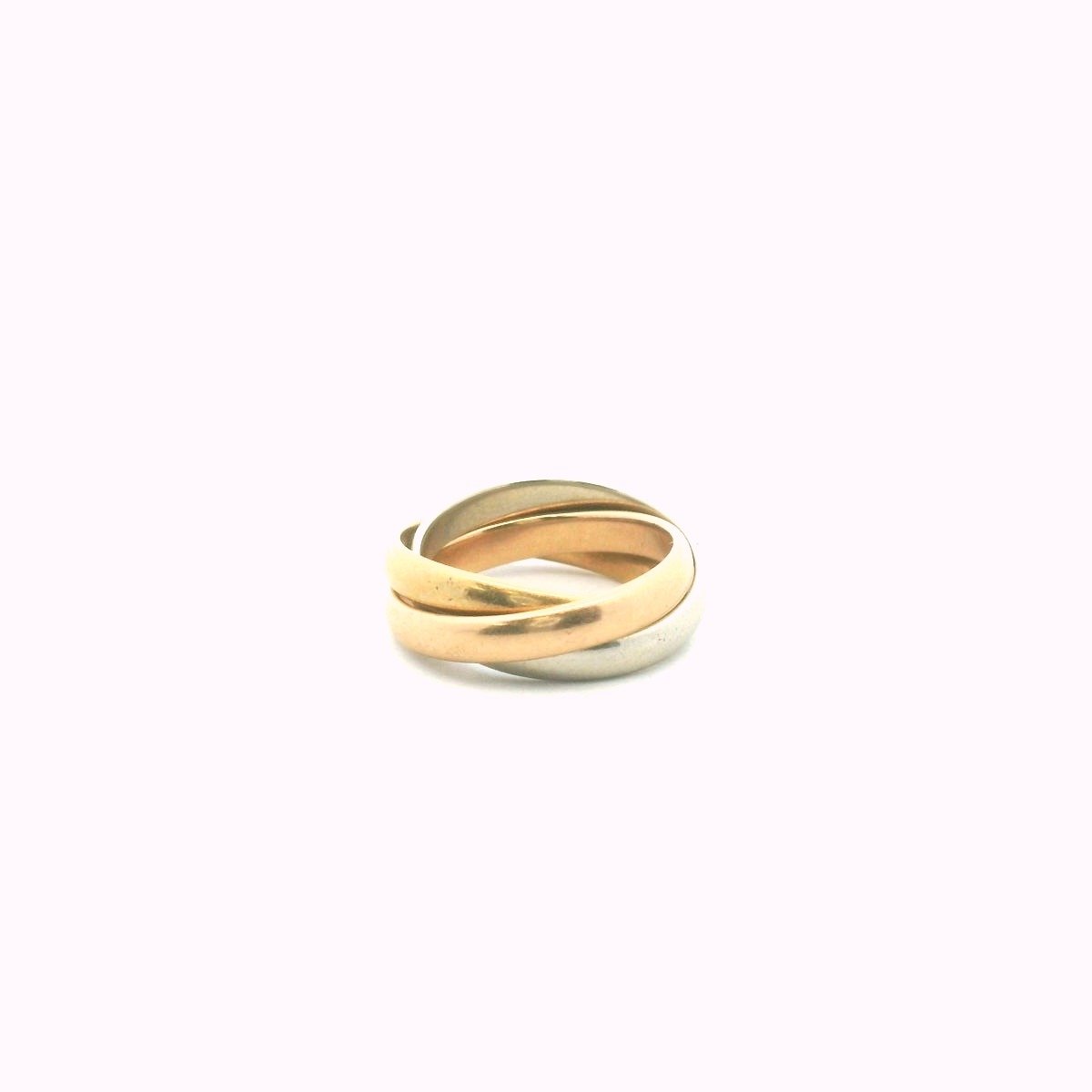 Early Cartier 18K Tri-Color Gold Rolling Ring Wedding Band