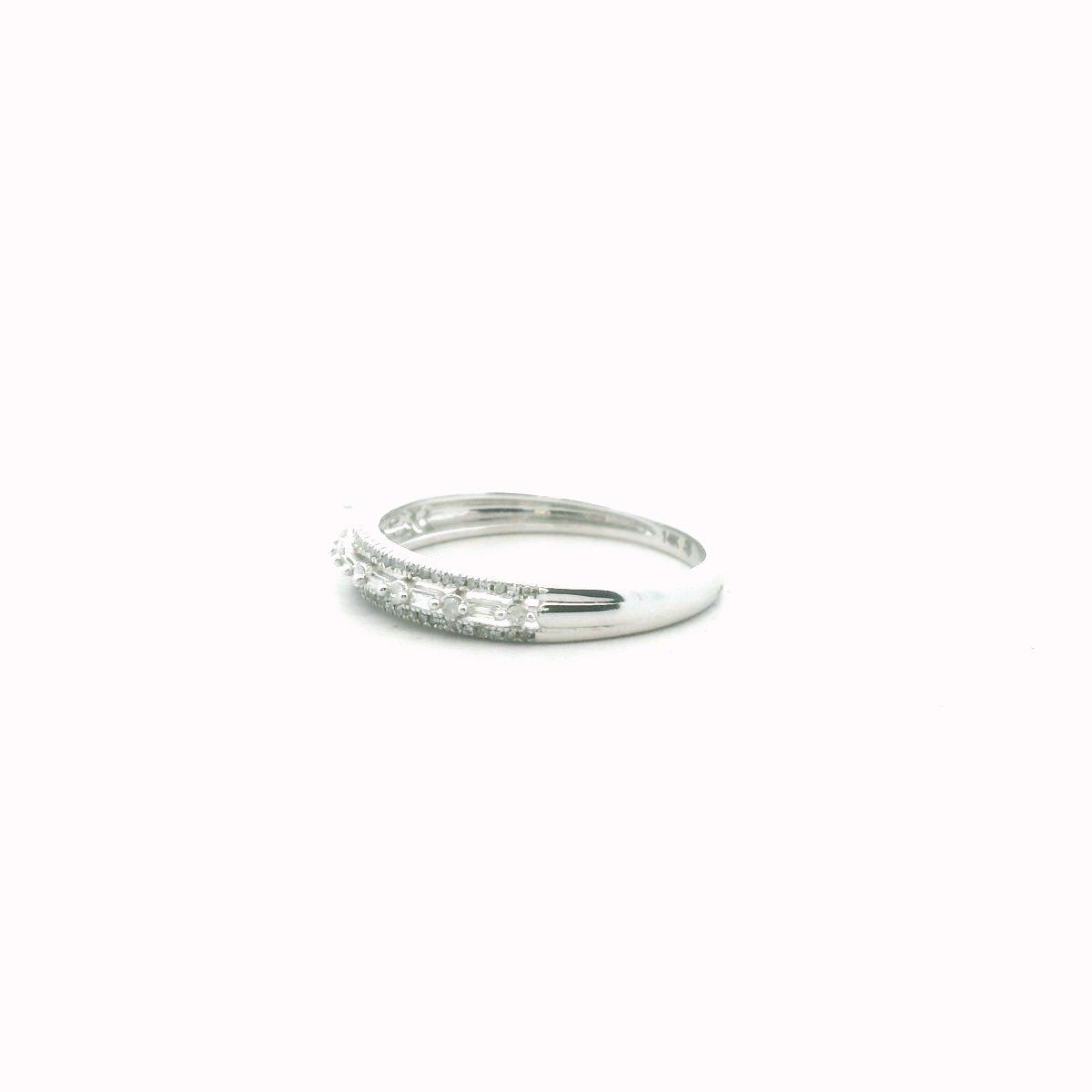 14K White Gold Diamond Half Band