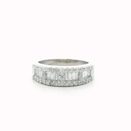 14K White Gold Diamond Band
