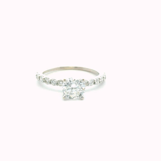 14K White Gold 0.70ct Natural Diamond Engagement Ring